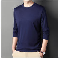 Camiseta De Manga Larga Para Hombre En Color Sólido Cuello Redondo Camisa Polo Casual Algodón Transpirable Para Primavera Y Otoño - details 10