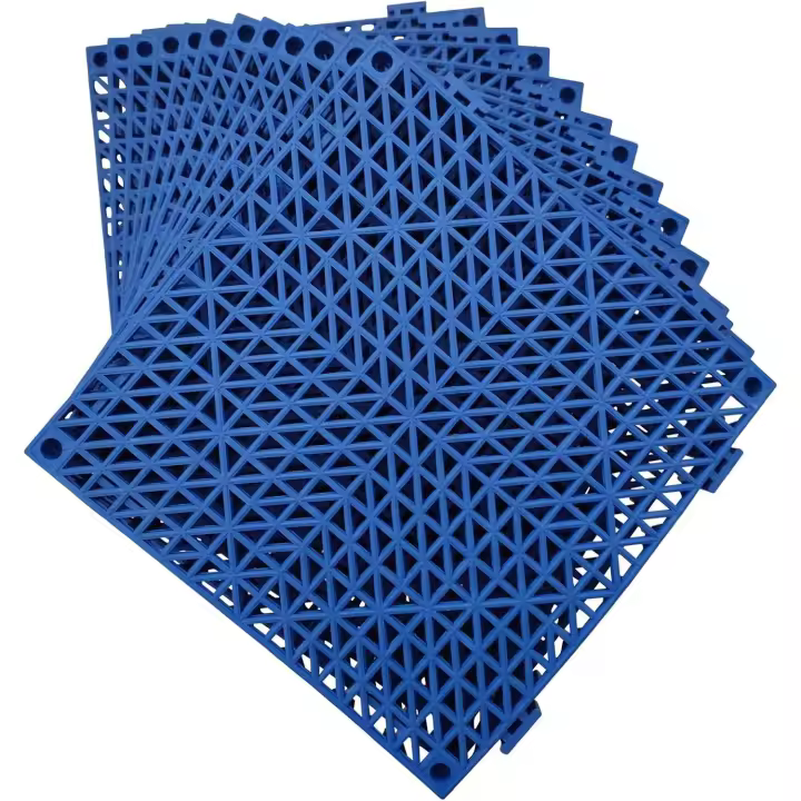 12 Pack modular de enclavamiento de 11,6 "x 11,6" alforbra de Goma Piso baldadas Estero Drenaje (Azul) - 1