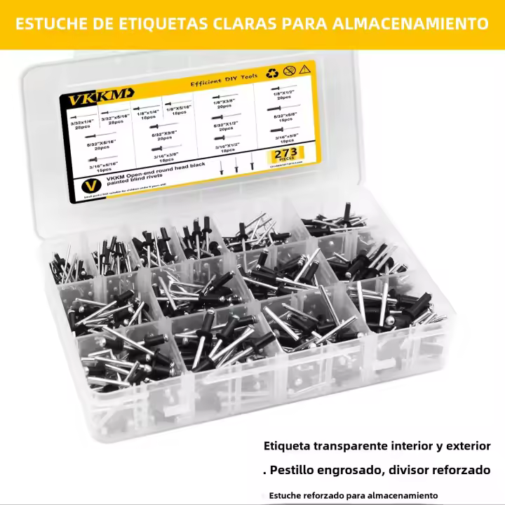 273pcs Tornillos De Aluminio Oscuros Para Soldadura Blindados Decorativos Tamaño M6.4 Tipo Abierto Herramientas De Metalworking - 1