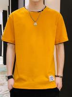 Camiseta De Verano Para Hombre Con Letras Y Bordados En Contraste 2 En 1 Algodón Camiseta Basic Sencilla Manga Corta Estilo Casual - details 20