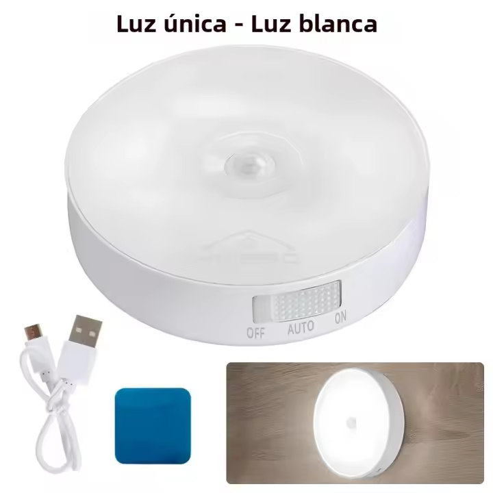 Lámpara Nocturna Inalámbrica Con Sensor De Movimiento 8LED Para Dormitorio Decoración De Pared Escalera Armario Closet Luz De Lectura - 1