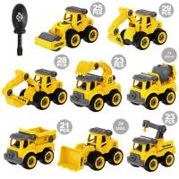 Juego De 4 Vehículos De Ingeniería Para Niños Excavadora Tractor Bulldozer Modelo DIY Juguete De Coche Para Niños Regalo - details 11