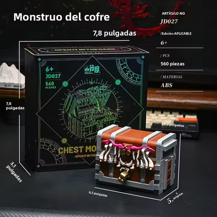 Juego De Construcción Creativo 560PCS Billetes De Madera Para Niños Con Tema De Dungeons And Dragons Caja De Monstruos Regalo Ideal Para Edad 6-12 Años - 1