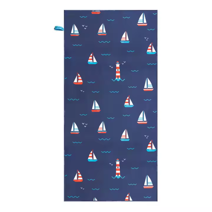 Toalla Microfibra,Toalla de gimnasio y fitness o uso en playa, 70 X 140 cm, Ligera y Secado rápido, Toalla de Baño con diseño original "Velero" - 1
