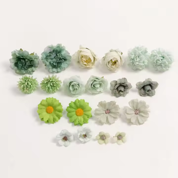 20Pcs Lote Flores Artificiales Rosa Para Decoración De Bodas Fiesta Hogar Y Jardín Accesorio De Regalo DIY Corona De Flores - 1