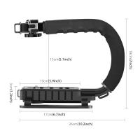 PULUZ-estabilizador de cámara SLR de mano en forma de C, soporte de agarre de mango de cámara DV portátil ABS con zapata fría, carga máxima: 3kg - details 2