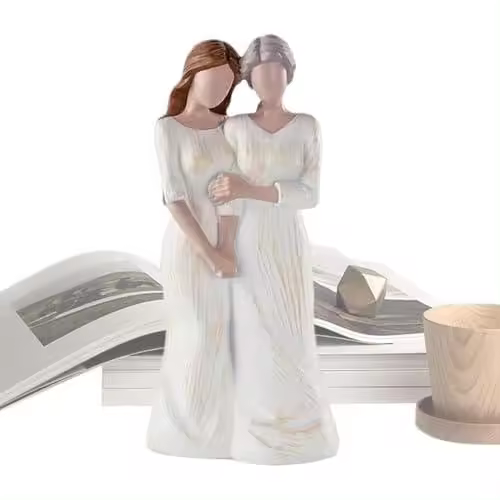 Figura de madre e hija, esculturas de mamá abrazo, hija, mamá e hija para Navidad/Día de la Madre, figura coleccionable tallada a mano, adorno decorativo para mostrar amor, gratitud - 1