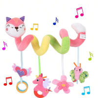 Juguete De Asiento De Coche Para Bebé 3-6 Meses Con Música Y Rattles Peluche De Zorro Espiral Colgante Para Carrito BB Squeaker Regalo Para Bebés - details 2