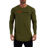 Camiseta De Correr Con Estampado De París Manga Larga Algodón Ajustada Para Hombre Ropa Deportiva De Gimnasio Fitness Musculación - details 5