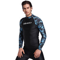 Traje De Baño Para Hombre Con Split Protección Solar Traje De Natación Con Mangas Largas Para Vacaciones Snorkeling Y Surf - details 1