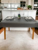 Mantel Hulehule Tex Hule PVC Estampado Liso, Jaspeado con Tonos Grises Anti manchas Impermeable - WALLACE ANTRACITE - details 2