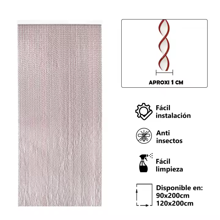 YUNIK HOME- Cortina de PVC Espiral Anti insectos. Ideal para Puerta Exterior o Interior. Variedad de modelos 90cm/120cm - 1
