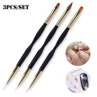 3 Pcs Pincel De Manicura Ultra Delgado Para Dibujar Líneas Gradient De Gel Y Diseño De Arte De Uñas Herramientas De Pintura De Uñas Con Doble Final - details 0