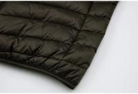 Chaqueta De Pollo Blanca 90% Para Hombres Super Ligera Con Capucha Chaqueta Térmica Casual Cierre De Cremallera Largo Regular - details 15