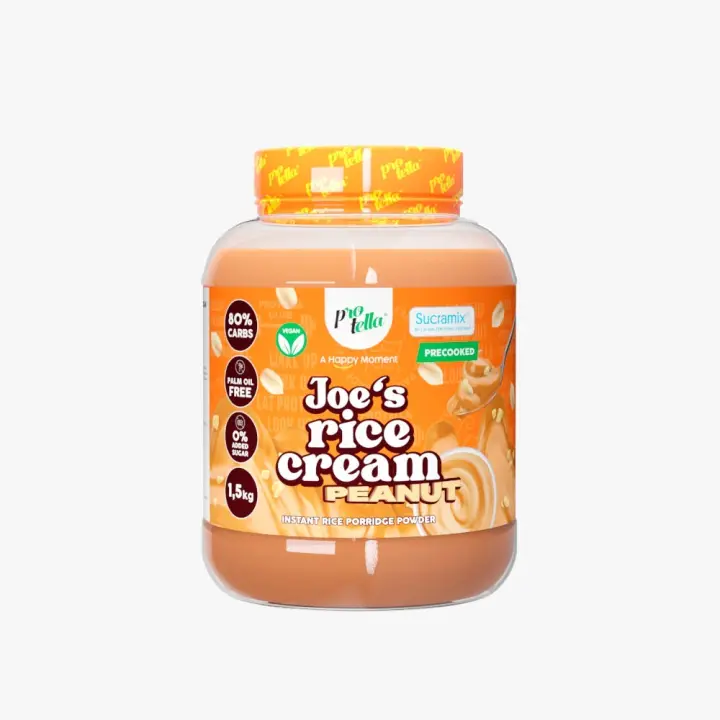 Crema de Arroz Cacahuete Joe's 1.5kg  Textura Suave y Cremosa  Rica en Proteínas y Pobre en Azúcares  Perfecta para Disfrutar en Cualquier Momento del Día  Fuente de Energía de Liberación Lenta  Sabor Irresistible a Cacahuete Joe's  Protella - 1