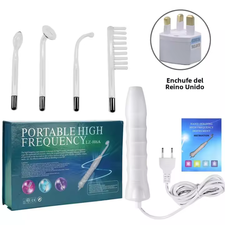 Máquina De Alta Frecuencia Para El Rostro Electroterapia Neón Masajeador De Piel Rejuvenecimiento Facial Spa Anti Acné Antiarrugas Con Varita De Vidrio - 1