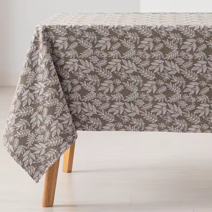 GAMUSI - Mantel antimanchas rectangular jacquard, impermeable, tacto tela, caída natural, algodón combinado diseño floral JALI - 1