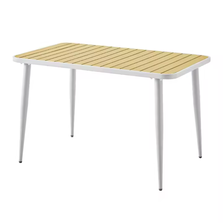 Mesa de jardín Tabarca blanco/natural 74x120x70 cm - 1