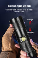 Linterna Táctica Potente 100W Con Luz COB Y LED Alta Potencia 7500mAh Torcha Con Zoom 3000m Luz De Mano Resistente Al Choque Y Al Agua - details 9