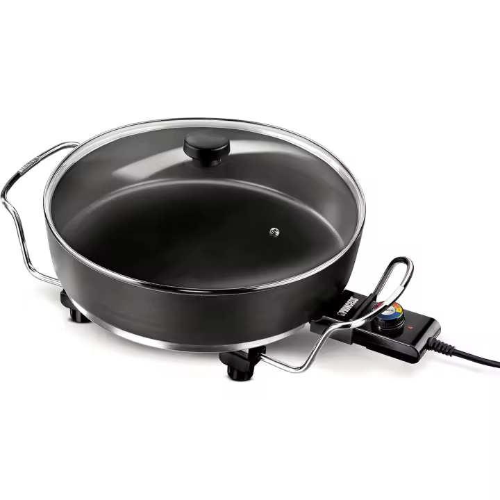 Cazuela multiusos eléctrica versátil, 25 cm de diámetro, 7,3cm de profundidad, termostato regulable, 1700 W, Negro, Princess Cazuela Eléctrica, Versátil - 1
