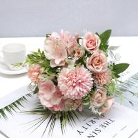 1 Rama De Flores Artificiales Rosa Hidranegra Peonía Vintage Para Novia Decoración De Casa Y Boda Plantas Falsas De Seda - details 1