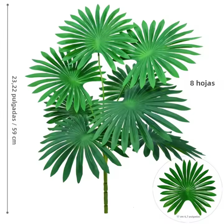 Planta Artificial De Palma Tropical Grande 60-105cm (37.2 Pulgadas) Hoja De Ventilador Decoración Para Oficina Y Hogar - 1