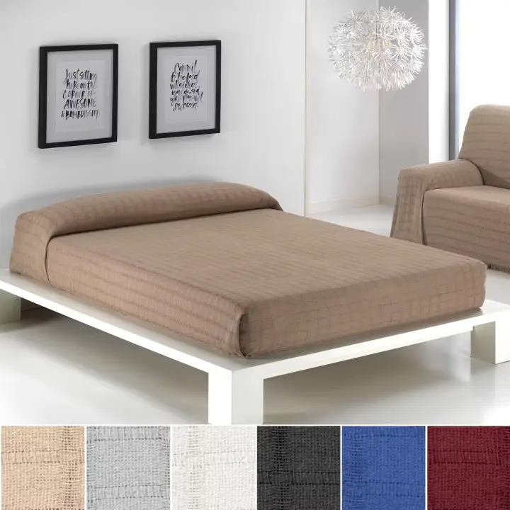 Colcha Multiusos para Cama o Sofá. Jarapas Plaid Foulard cubrecama Mantas de Sofa Suave y Cómoda Practica y Suave. Poliéster Algodón Modelo Liso - 1