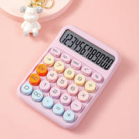 Calculadora Mecánica Con Pantalla LCD De 12 Dígitos Botones Grandes Y Redondos Calculadora Dulce Colorida Para Oficina Escuela Y Hogar - details 12