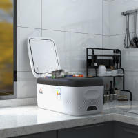 HOMCOM Nevera Compresor Portátil 15L Refrigerador de Coche -20℃-20℃ 12 / 24V DC y 100-240V CA Nevera Eléctrica Silenciosa para Camping Viajes 56,8x33x26,2 cm Blanco - details 1