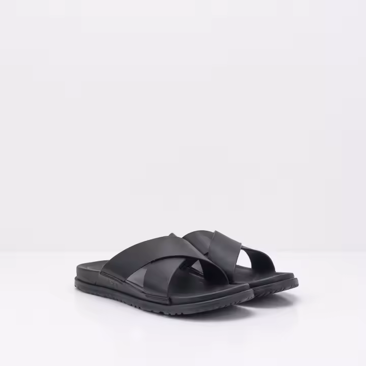 SANDALIA - UGG - WAINSCOTT SLIDE BLACK LEATHER UGG SANDALIAS - 1