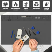 Mesa De Trabajo Plegable De Soldadura De Silicona 60x35cm Resistente a Altas Temperaturas Alfombrilla De Reparación Doble Cara Gris Para Soldadura - details 2