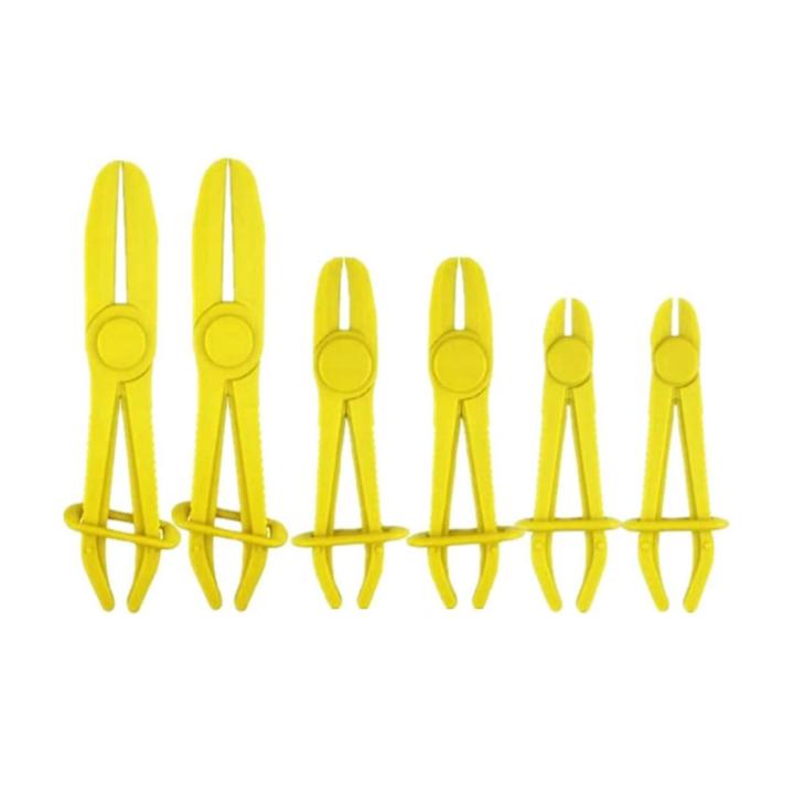 6 Piezas Juego de Alicates de Abrazadera de Manguera,Abrazadera Manguera,Herramientas de Abrazadera de Manguera,para Mangueras de Refrigeración,Líneas de Freno y Combustible,Amarillo