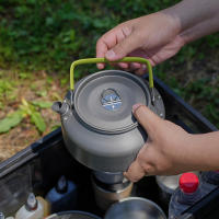 Kettle De Camping Portátil Exterior Antideslizante De Aluminio Ligero Con Manija Antisalpicaduras Para Picnic Y Cocina - details 13