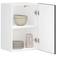 vidaXL Armario de pared para cocina Porto madera de ingeniería blanca en color Blanco/Gris hormigón/Gris sonoma y más | almacenamiento funcional diseño moderno para baño dormitorio sala - details 5