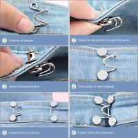Juego De 2 Piezas De Cierres De Cinturón De Metal Ajustables Para Jeans Sin Necesidad De Taladro Cierre De Abrazadera Desmontable Y Reutilizable Material De Aleación De Zinc - details 3