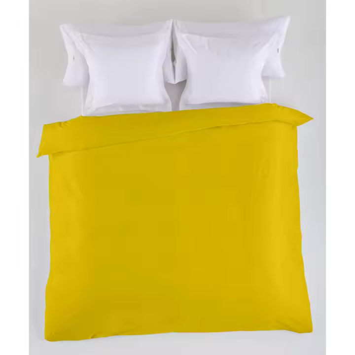 FUNDA NORDICA lisa color mostaza - Cama de 135/140 (1 pieza) - 50% algodón / 50% poliéster - 144 hilos. Gramage: 115 - Fijalo - 1