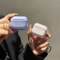 Funda Transparente De Color Sencillo Para AirPods 1 O 2 3 4 pro 2 Cubierta Protectora Para Auriculares Material De Plástico - details 2