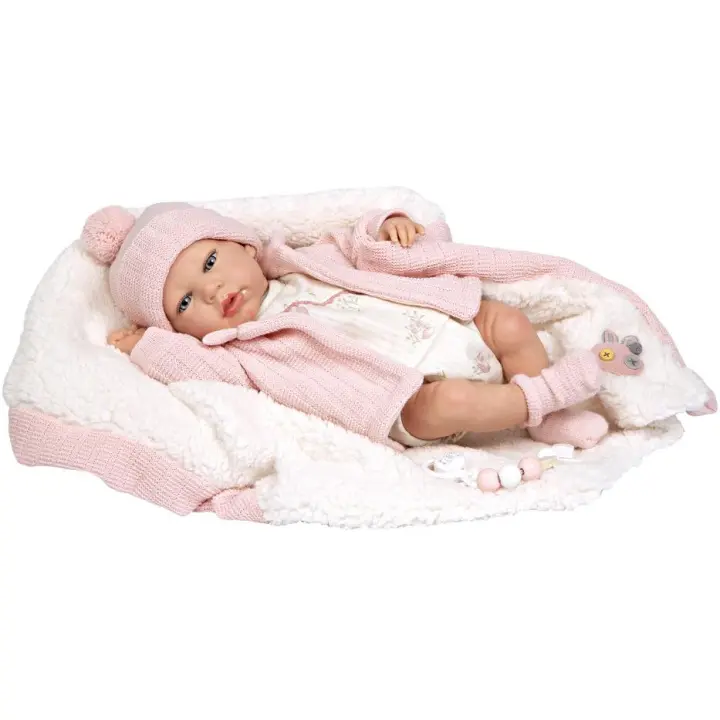 Muñeca Reborn Arias 40 Cm Marta Rosa C/Manta - 1