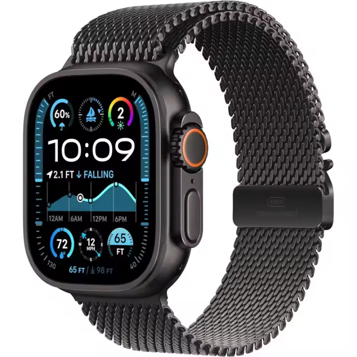 Apple Watch Ultra 2 49mm GPS celular, CA elástico de titanio, con correa ESA negra, talla S - 1
