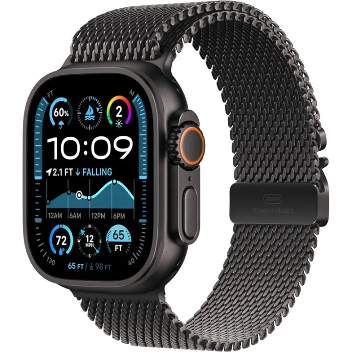 Apple Watch Ultra 2 49mm GPS celular, CA elástico de titanio, con correa ESA negra, talla S - 1