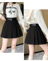 Falda Mini De Lana Invierno Para Mujer Estilo Casual Preppy High Waist A-Line Con Shorts Solido De Cintura Alta Moda Callejera - details 8
