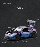 Coche De Juguete Porsche 911 GT3 RS a Escala 1:32 En Metal Con Sonido Y Luz Modelo De Coche Para Niños Regalo Ideal Para Coleccionistas - details 7