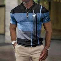Camisa Polo De Verano Para Hombre Moda Ajustada Manga Corta Deporte Cuello En V Estilo Casual Transpirable Contraste De Colores - details 2