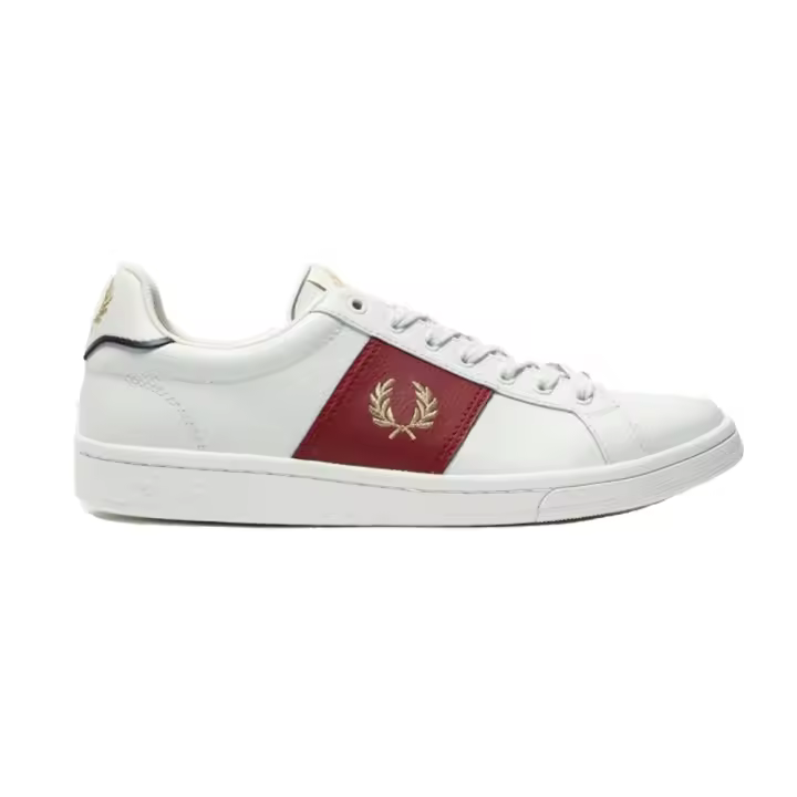 Fred Perry B721 Leather Side Panel Porcelain - 1