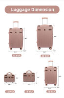 S7 STAR LG60894-LG61807 Set 5pcs Maleta ABS Cabina de Viaje, Conjunto Equipaje Neceser Rígido de Color Puro, Cabina Resistente 4 Ruedas Giratorias Multidireccionales 360°, Trolley Maleta 5 Piezas 12+14+20+24+28in - details 8