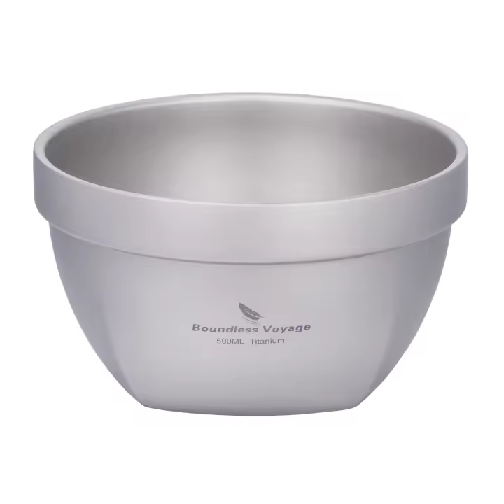 Bol De Titanio Boundless Voyage Para Camping Doble Capa Para Cereal Arroz Sopa Portátil Resistente Al Calor Sin Plegable Ti1161T-62T - 1