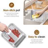 Sartén De Acero Inoxidable Para Tamagoyaki Omelette Japonesa Con Mano Multifuncional Rectangular Para Cocina Desayuno - details 6