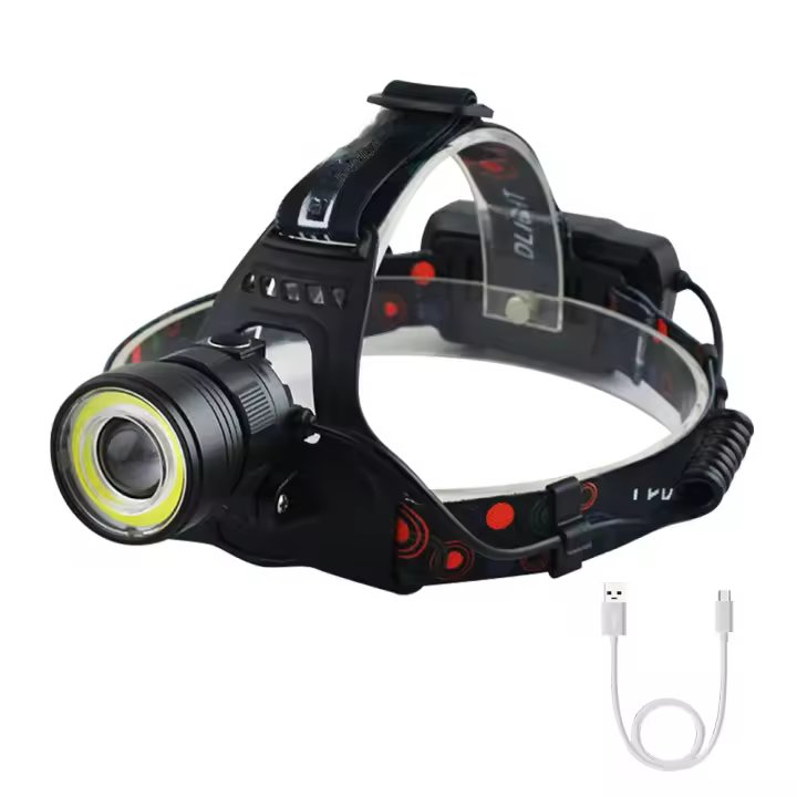 BORUiT Linterna De Cara COB LED Potente Con Zoom Recargable USB Impermeable Para Camping Pesca Ciclismo Senderismo - 1