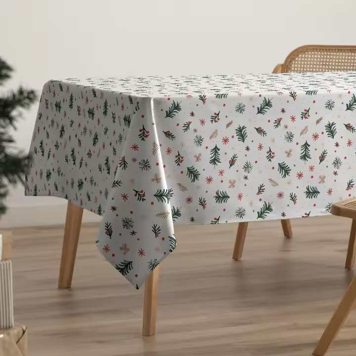 Gamusi Mantel navidad antimanchas algodón estampado impermeable tacto tela JOY - 1