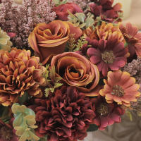 Bouquet De Rosas Artificiales Daisy Decoración Elegante Para El Hogar Y Bodas Falsas Para Vaso Decorativo DIY Accesorios Navideños Plantas Manuales - details 7